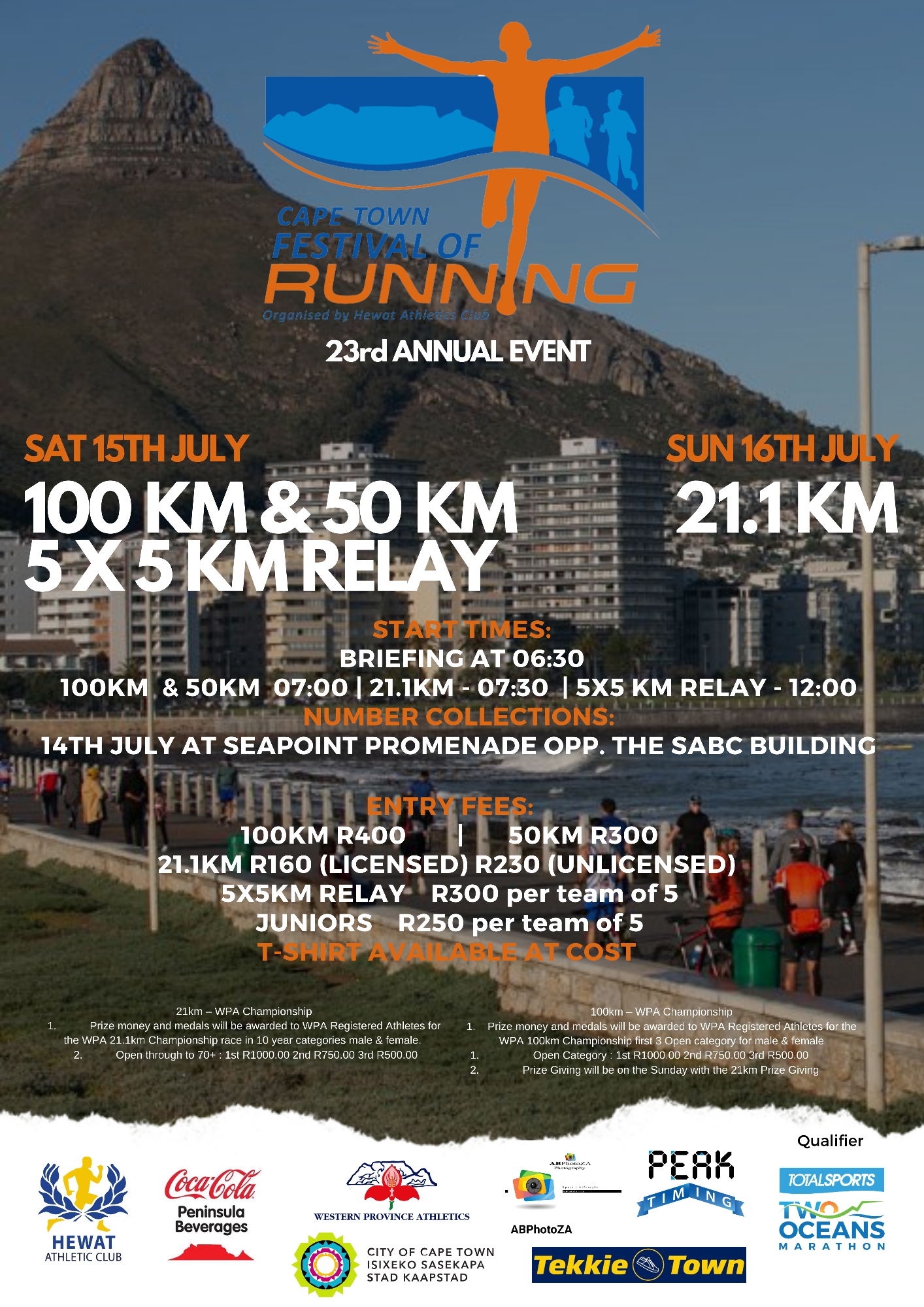 Cape Town Festival of Running 2023 Peak Timing